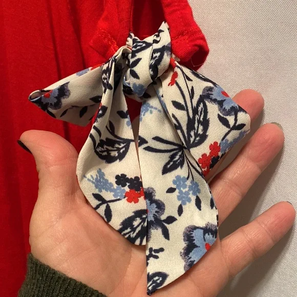 Maison Jules Red Tie Sleeve T-shirt size L - Picture 3 of 4